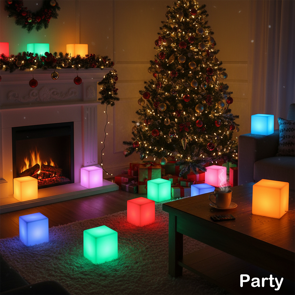 MR.GO LED Cube Light, Remote Control, Dimmable, Color-changing, Rechargeable