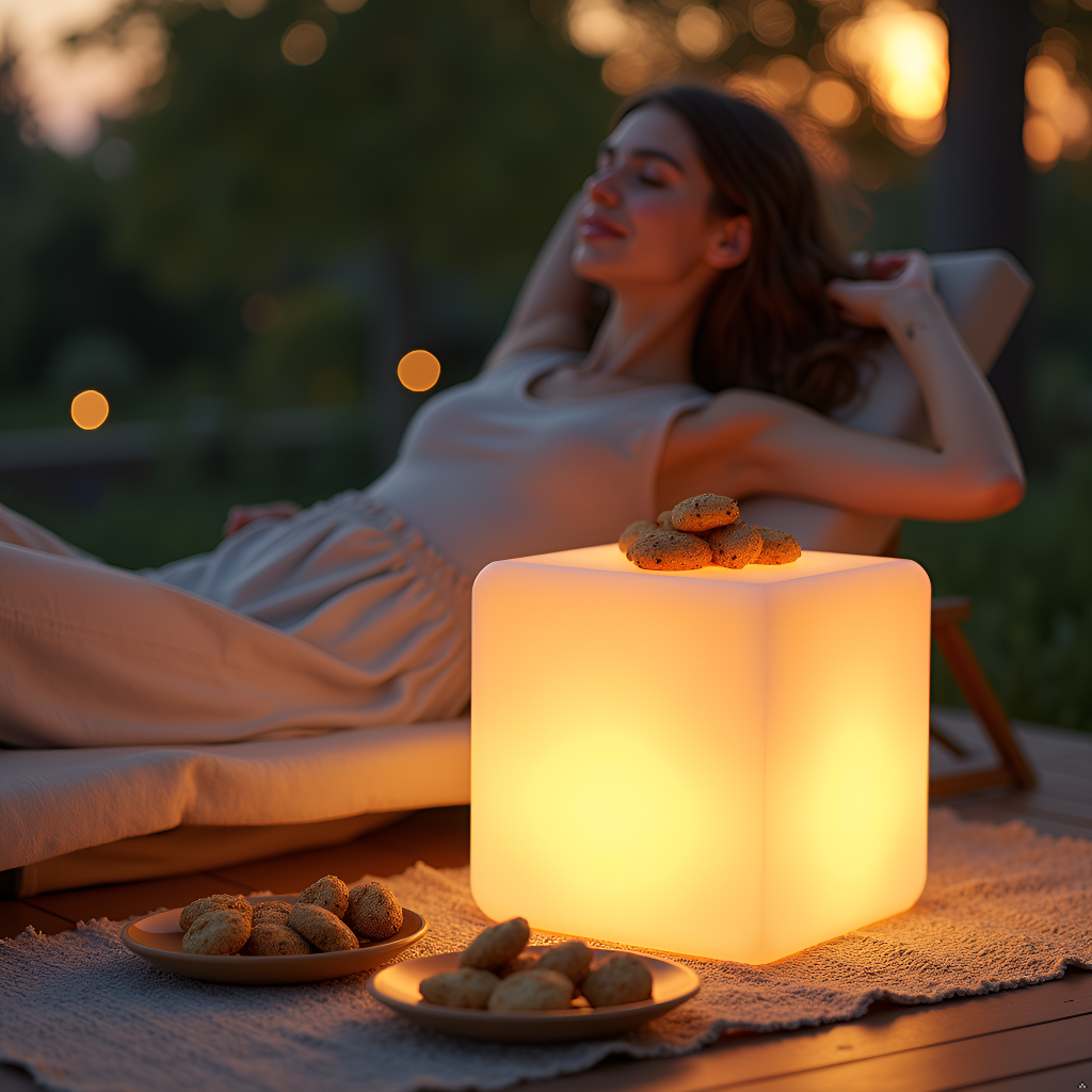 MR.GO LED Cube Light, Remote Control, Dimmable, Color-changing, Rechargeable