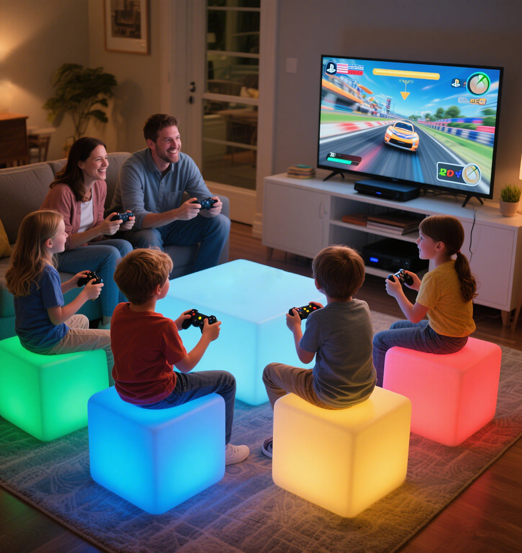 MR.GO LED Cube Light, Remote Control, Dimmable, Color-changing, Rechargeable