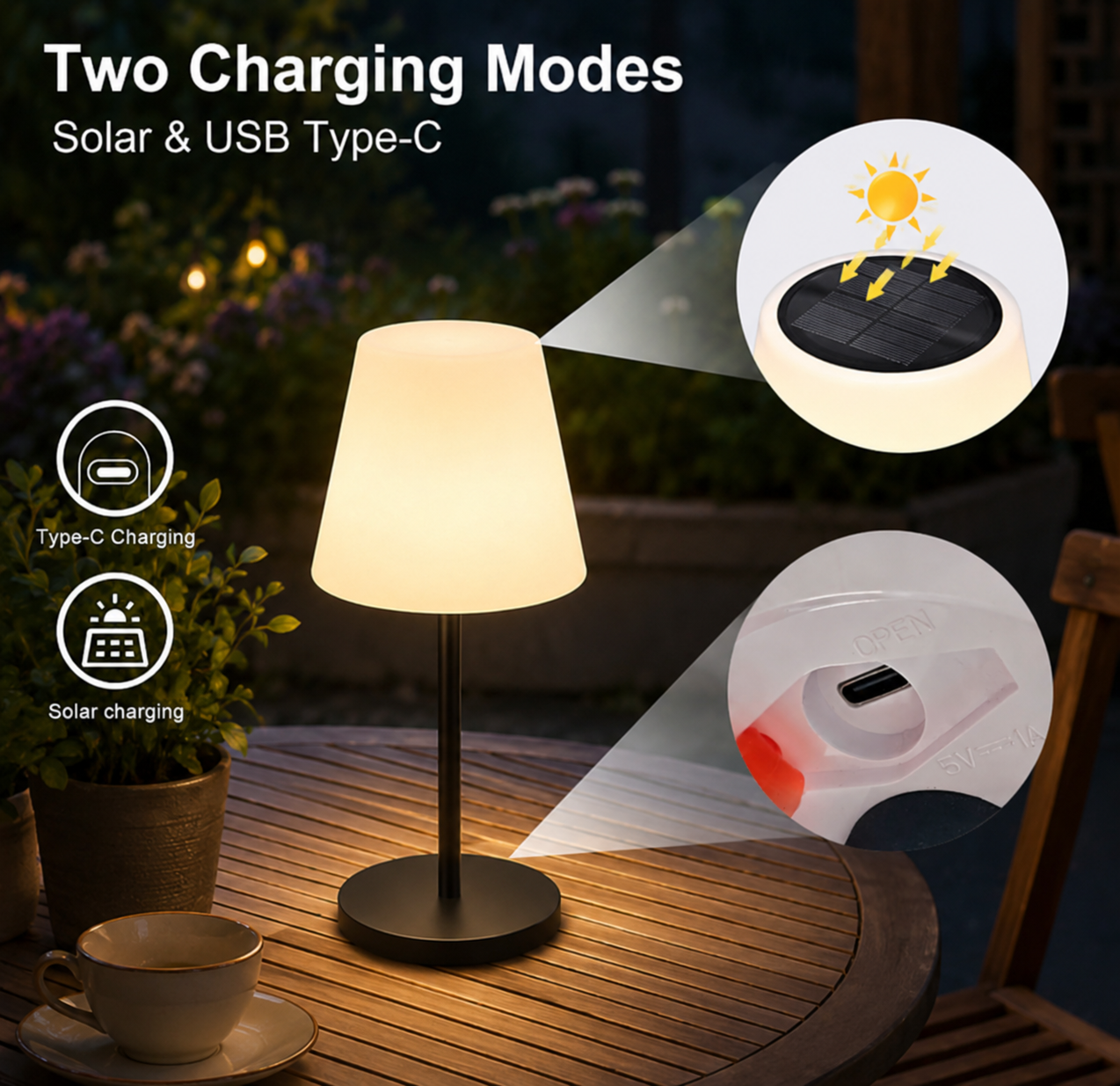 MR.GO Outdoor LED Solar Floor Lamp Light