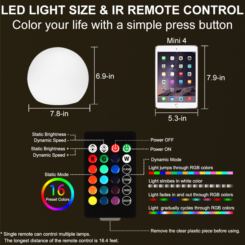 MR.GO LED Glowing Ball Light (8-inch to 20-inch)