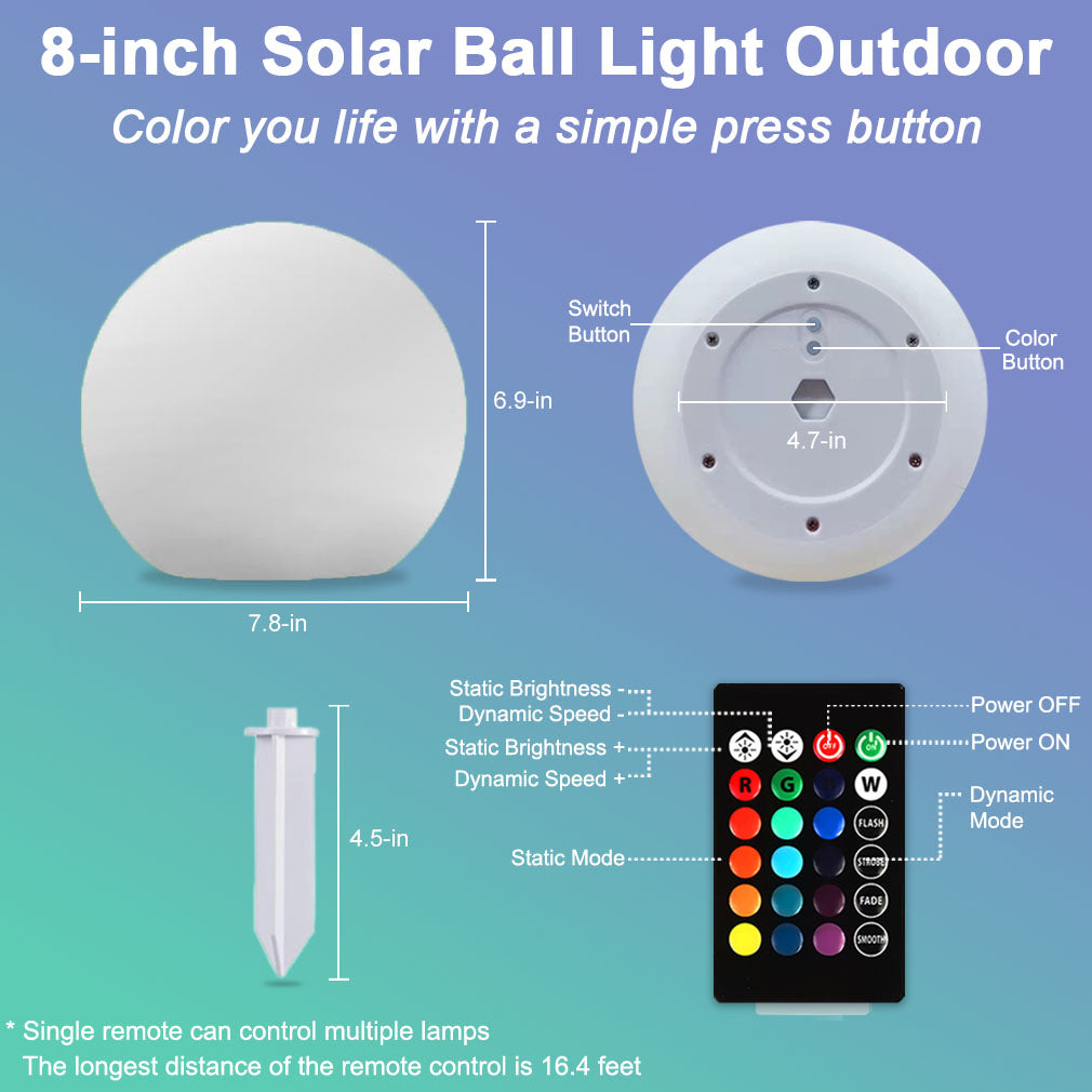 MR.GO 8-Inch Solar Powered Globe Light