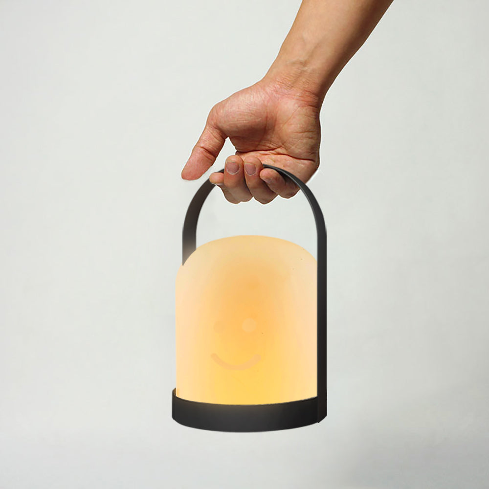 Mr.Go Portable LED Lantern, Cordless Rechargeable Table Lamp with Remote Control, 16 RGB Colors, Dimmable & 4 Modes, Kids Bedroom/Outdoor Camping Light (Black Metal Handle)