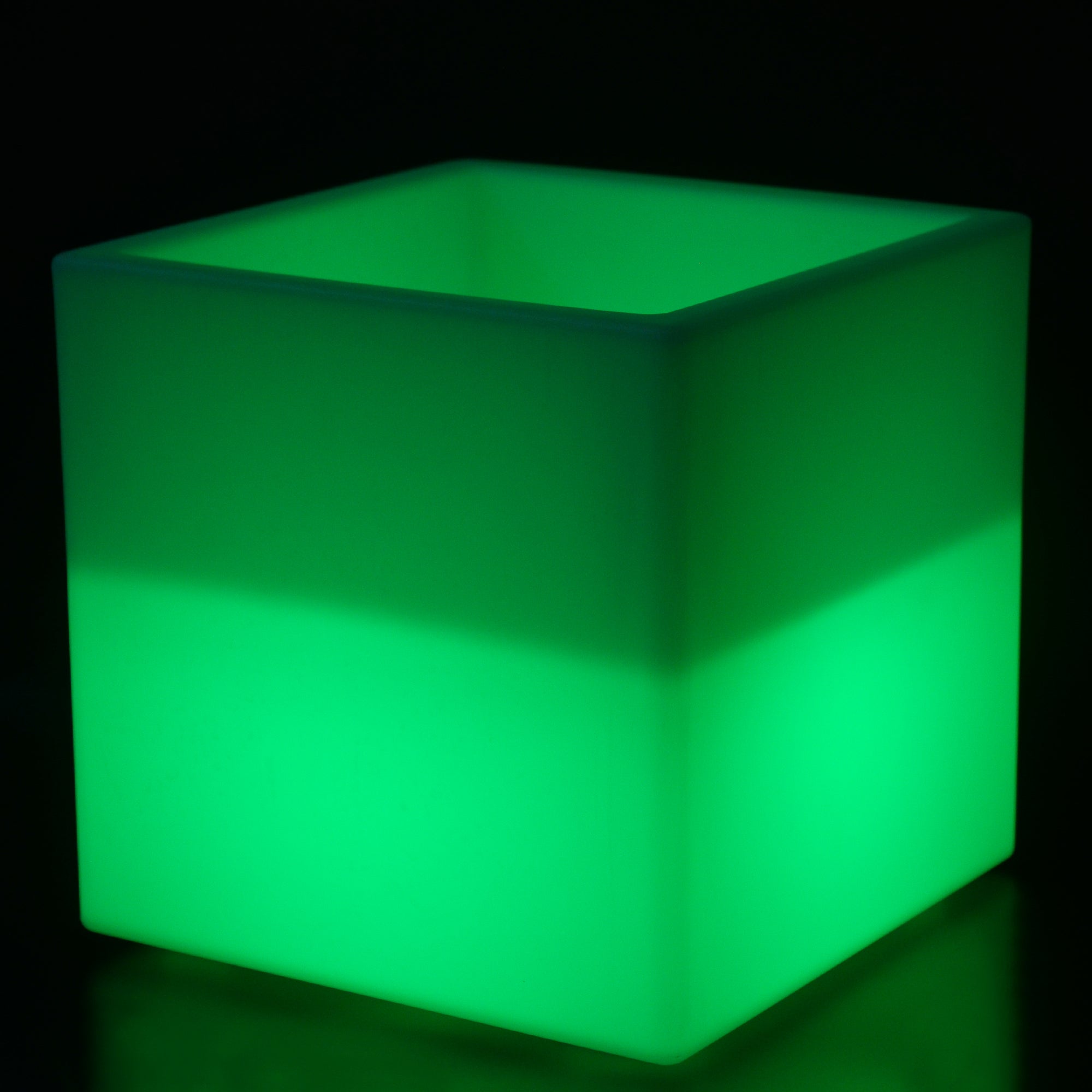 Mr.Go 16-inch SEMI-Storage LED Light Cube, Rechargeable RGB Color Changing Glowing Cube Cabinet Container End Table Ice Bucket Flower Pot Planter