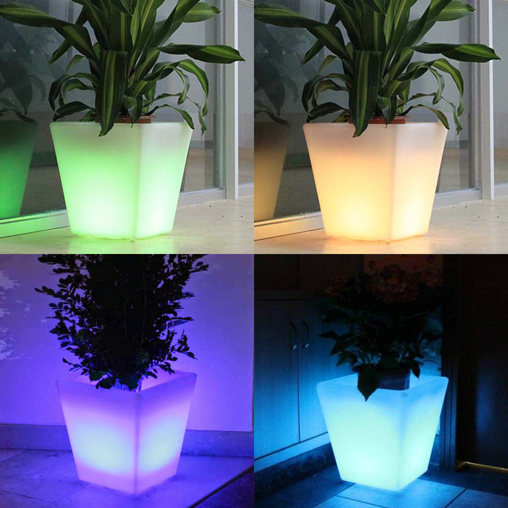 instapark flower power color changing led plant pot MR.GO 16-Inch LED Light Planter Pot, Square