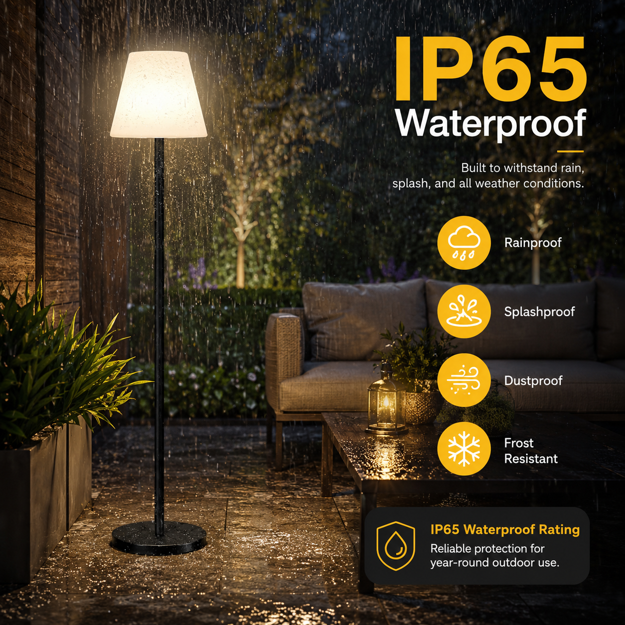 MR.GO Outdoor LED Solar Floor Lamp Light