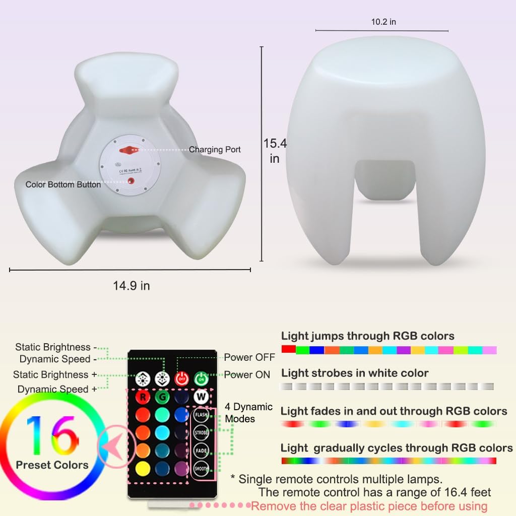 16 RGB Colors & 4 Modes