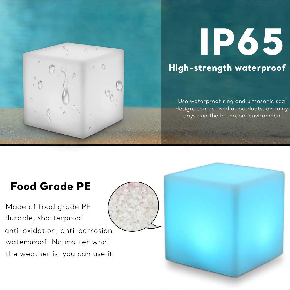MR.GO LED Cube Light, Remote Control, Dimmable, Color-changing, Rechargeable