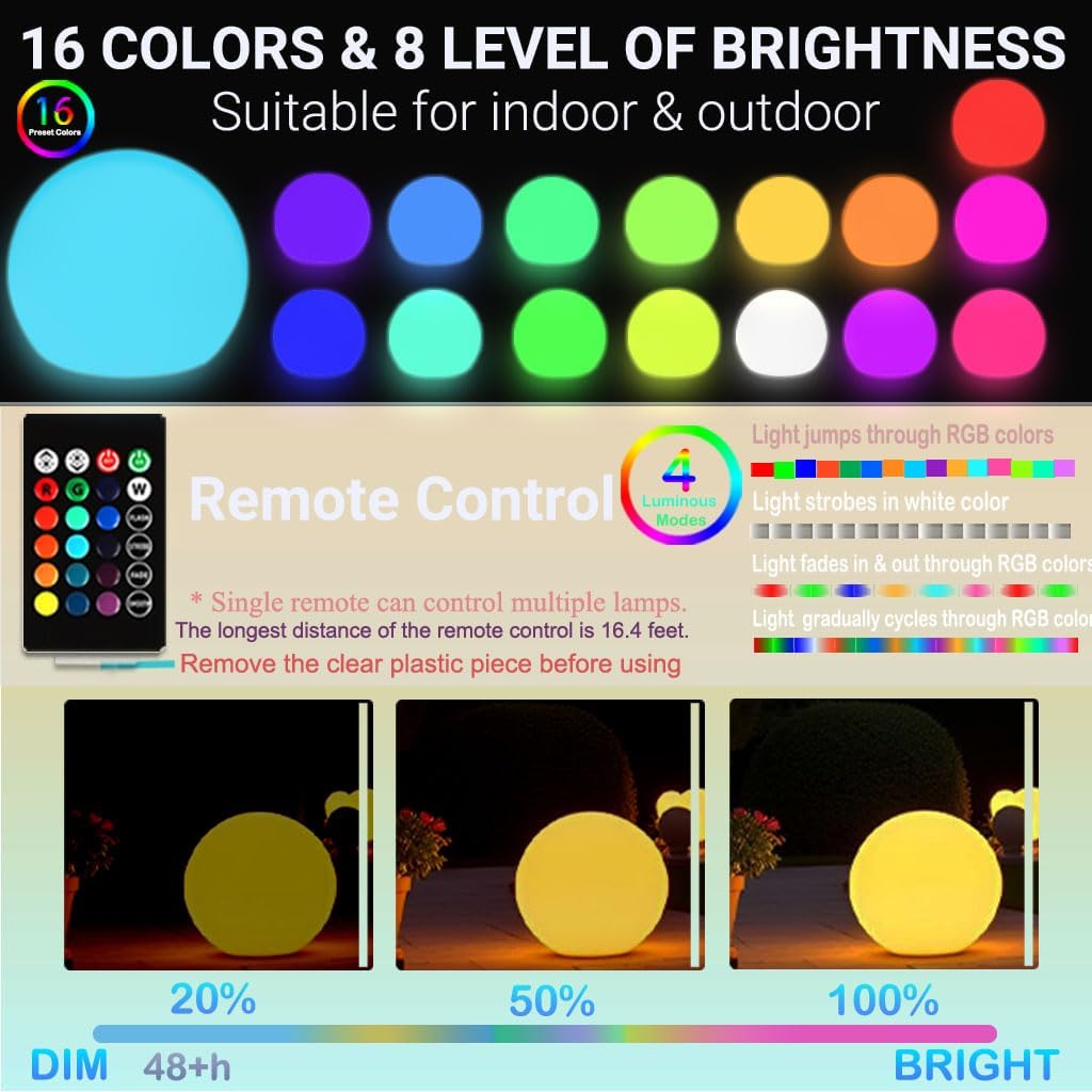 16 RGB Colors & 4 Modes
