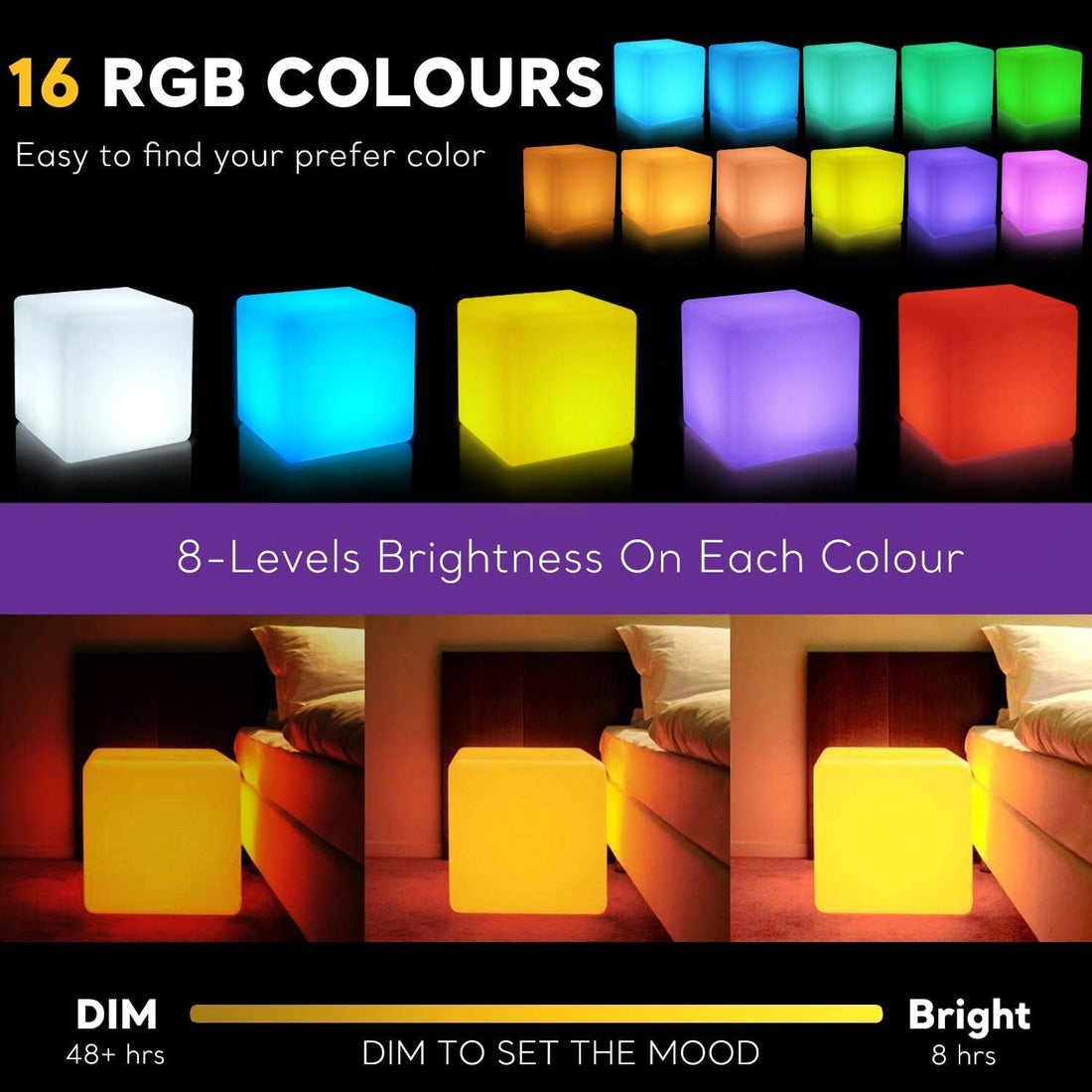 16 RGB Colors & 4 Modes