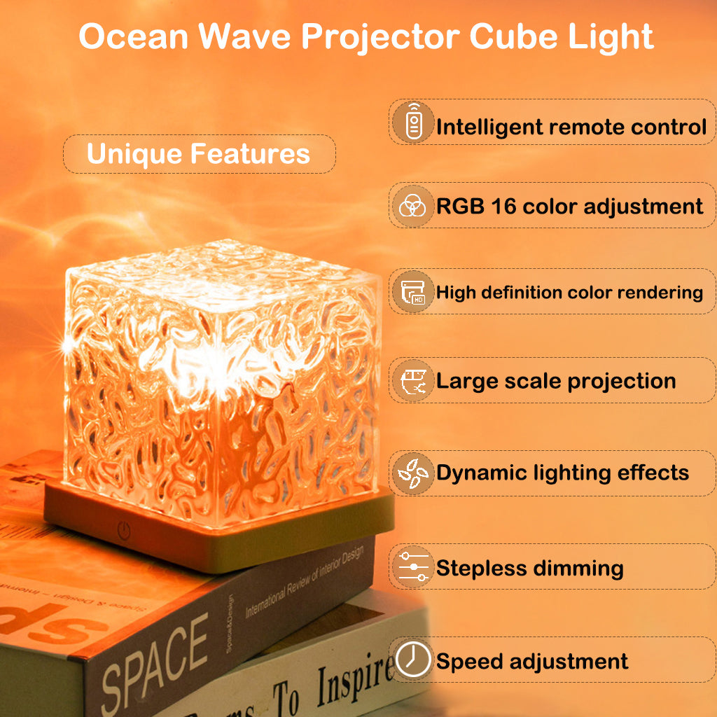 MR.GO Ocean Wave Projector Cube Light