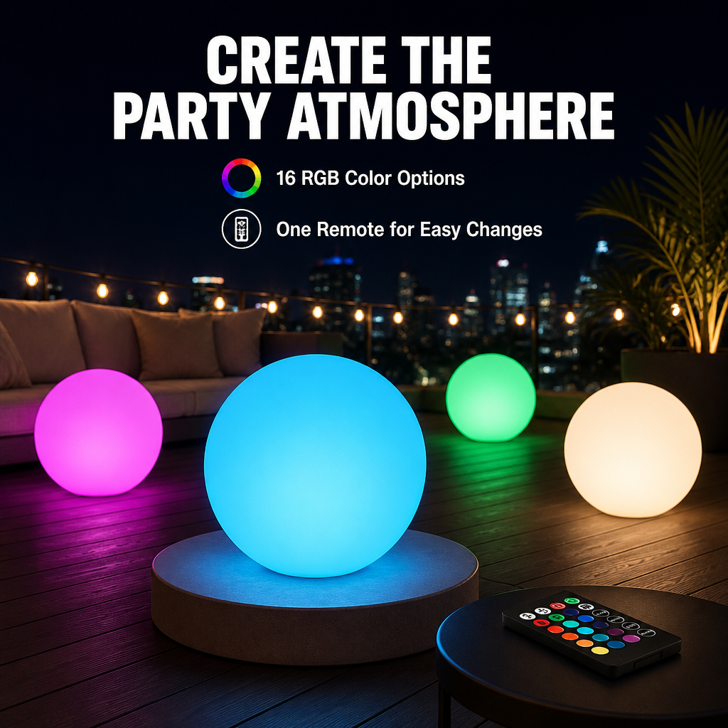 MR.GO LED Glowing Ball Light, 8-Inch to 20-Inch