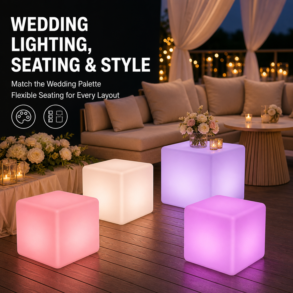 MR.GO LED Cube Light, Remote Control, Dimmable, Color-changing, Rechargeable