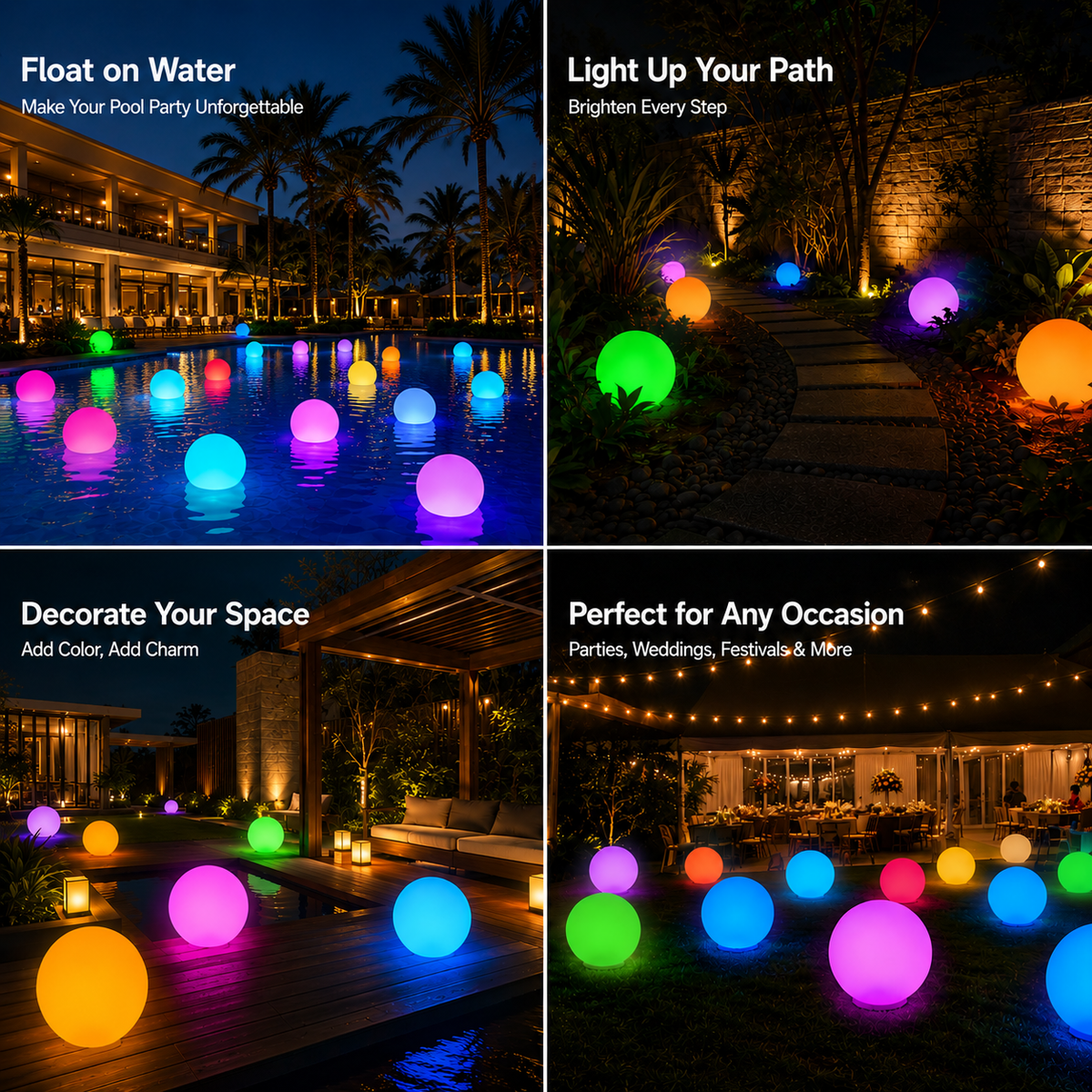 MR.GO LED Glowing Ball Light, 8-Inch to 20-Inch