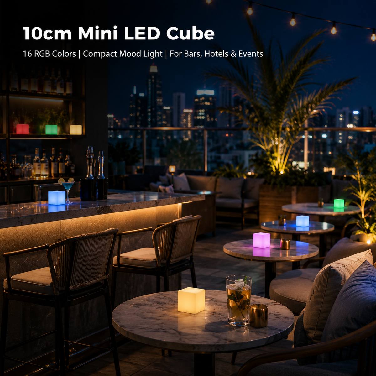MR.GO 4-Inch LED Cube Light with Remote